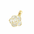 1 PC Beautiful 18K Gold Plated Camellia Flower Pendant with Pearl Accent Ideal for Anniversary Gift