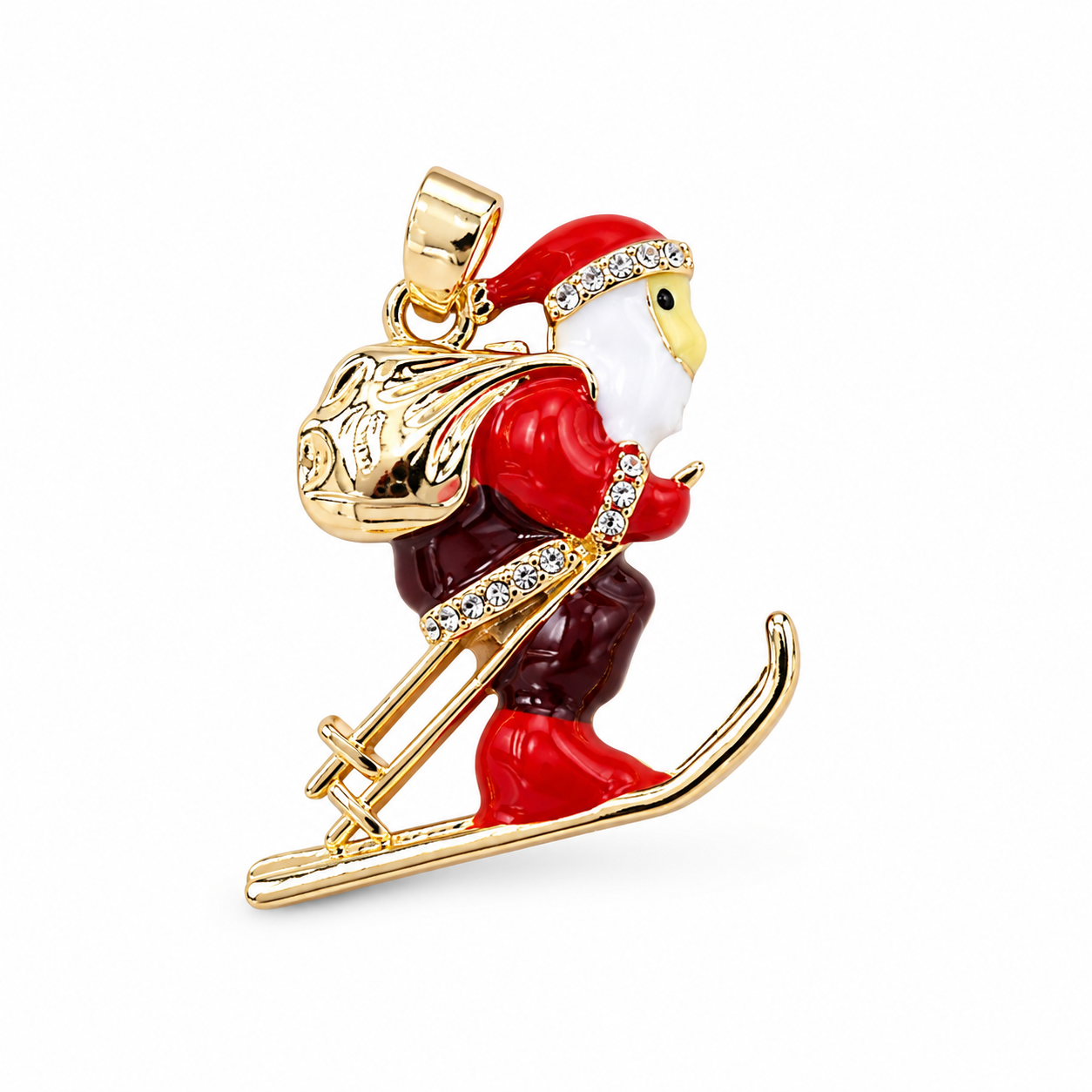 Enamel Christmas Santa & Sleigh Charms