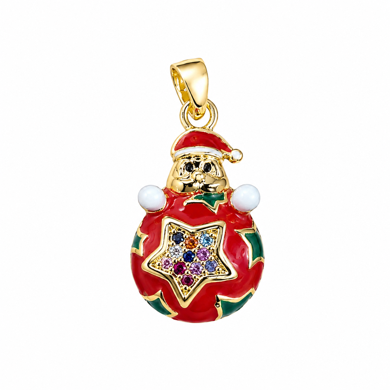 Santa Charms Holding a Star for Christmas Holiday