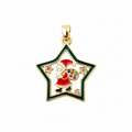 Santa Claus Charms Carrying Christmas Gifts Santa inside Pentagram Protecting Frame