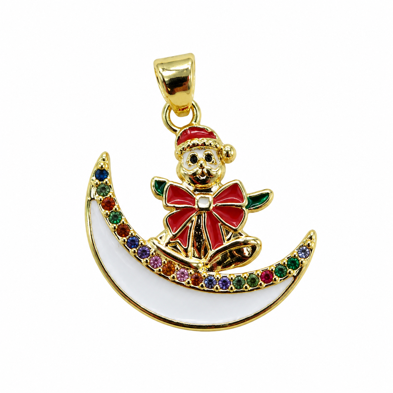 Santa Charms Christmas Santa Claus Charms Standing in the Moon