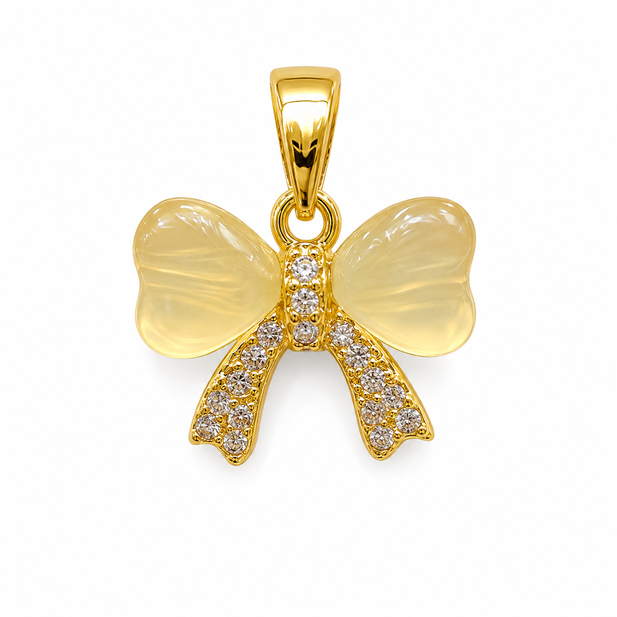 15 PCs Charms Shaped Them Cute Bow Pendant Beige