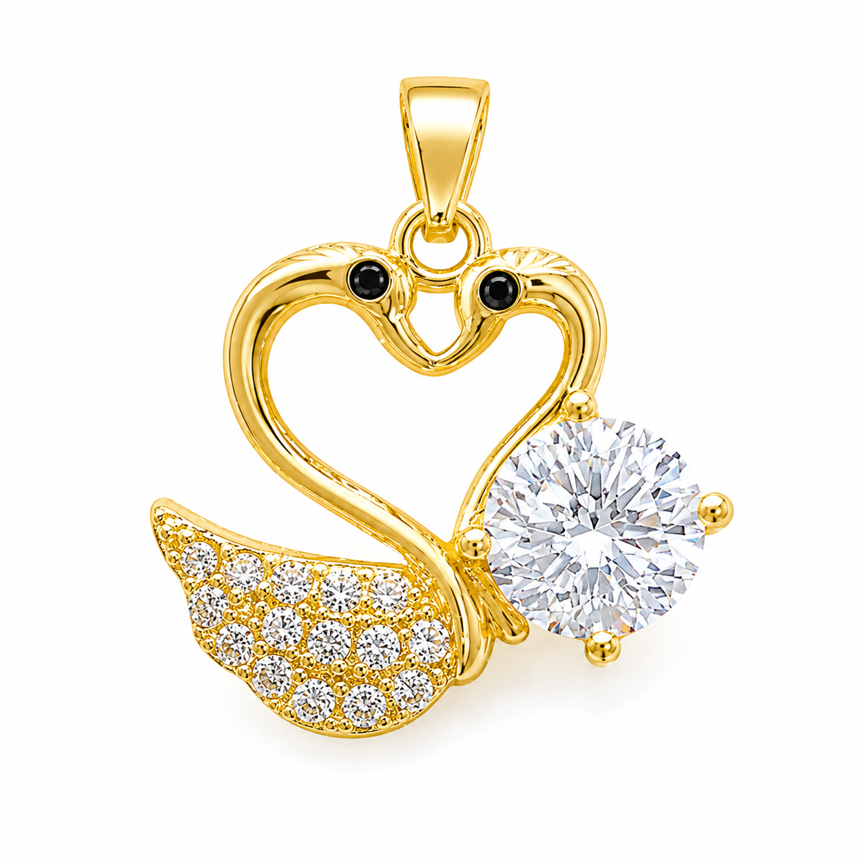 10 PCs Charms Animal Them Swan Couple Pendant Cave Plated Diamond Design