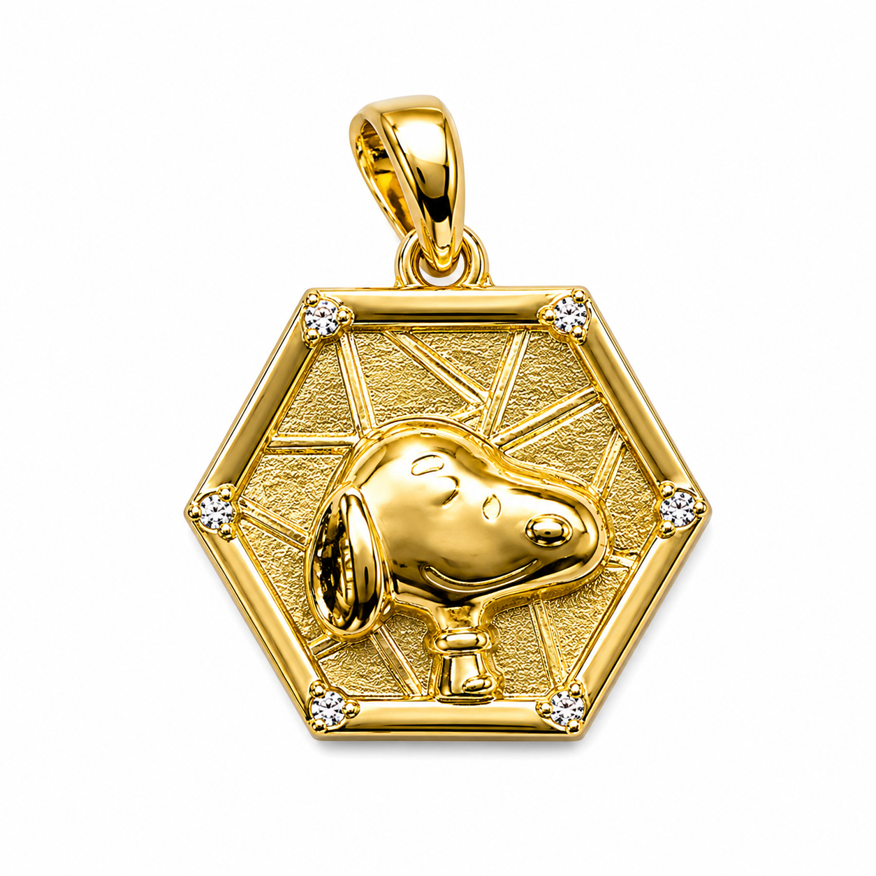 10 PCs Charms Animal Them Cute Dog 6-Sides Shaped Pendants Gold