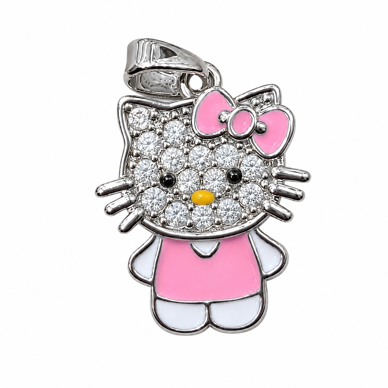 10 PCs Charms Designer Them HK Series #002 Kitty Wearing Pink Dress