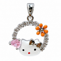 10 PCs Charms Designer Them HK Series #001 Kitty Head Silver