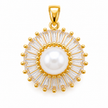10 Pcs Charms Shaped Them Round Circel Pendant with Pearl