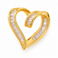 10 Charms Shaped Them Heart Pendant Twisted Design wity Crystals