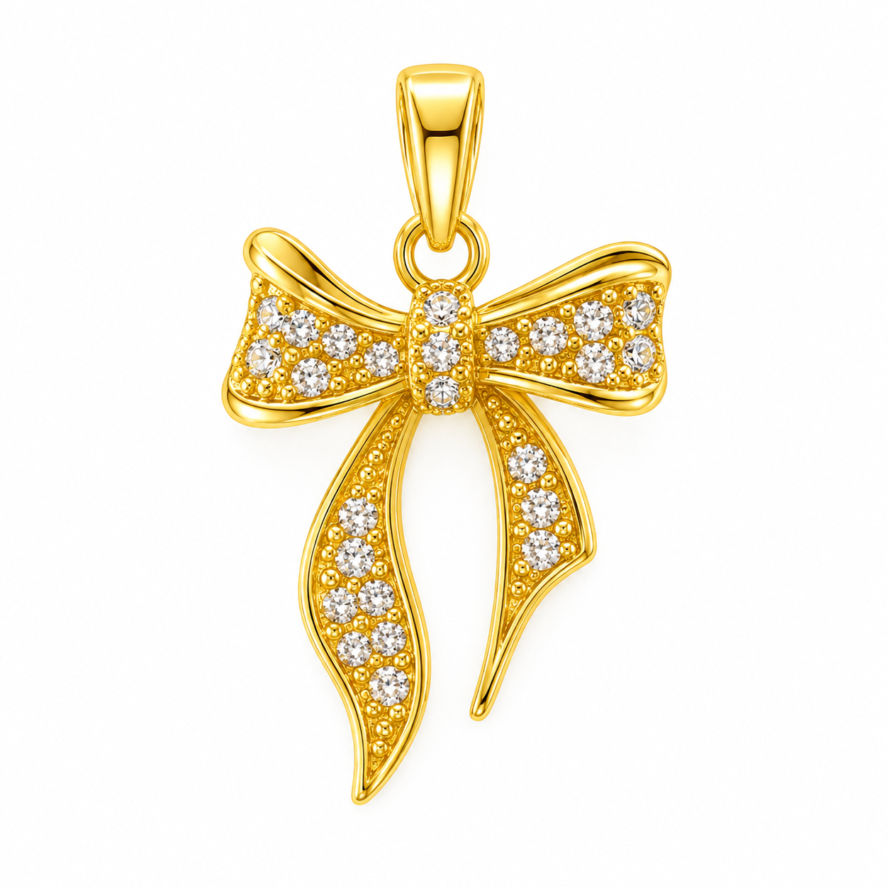 10 PCs Charms Shaped Them Bow Classic Styles of Pendant with Diamonds